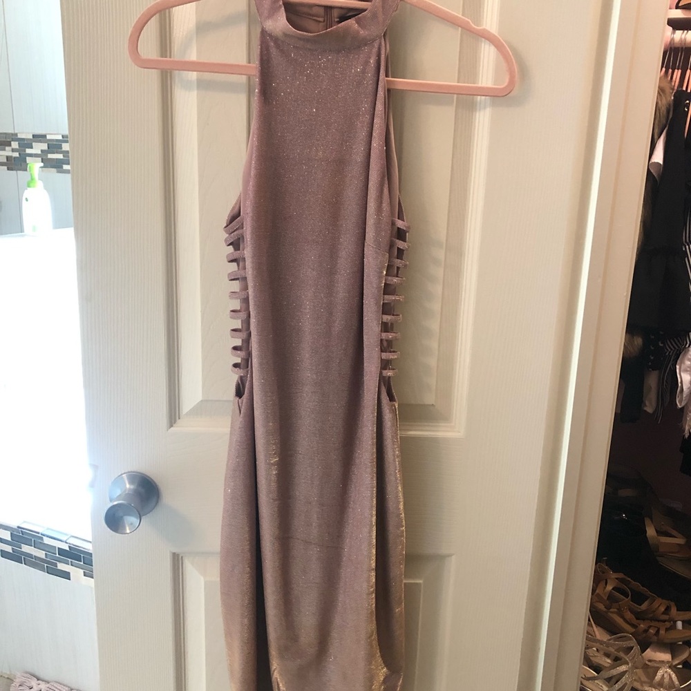 Entry pink glitter shiny dress Midi - Picture 1 of 5